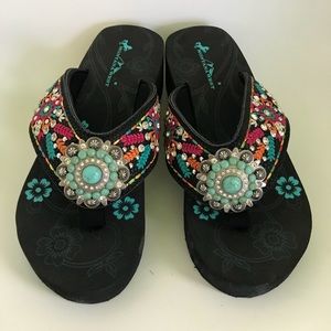 Brand new Montana West wedge flip flops